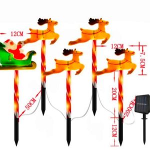 SET 5PCS SOLARES NAVIDEÑO RENO