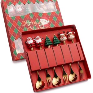 SET SERVICIO POSTRE NAVIDEÑO (6PCS)