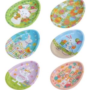 12 BANDEJA METALICO PASCUA OVALADO