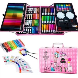 MALETA LAPICES 145 PCS ROSA